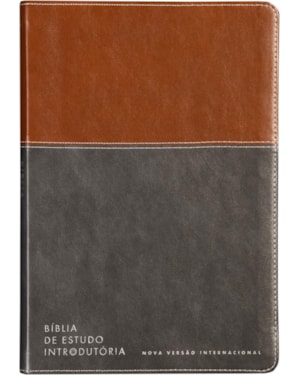 BÍBLIA DE ESTUDO INTRODUTÓRIA NVI, LETRA TRADICIONAL, FONTE LEITURA PERFEITA, CAPA LUXO MARROM E CINZA CHUMBO