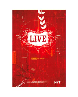 BÍBLIA DE ESTUDO LIVE - NVI - LUXO ESTAMPADA VERMELHA