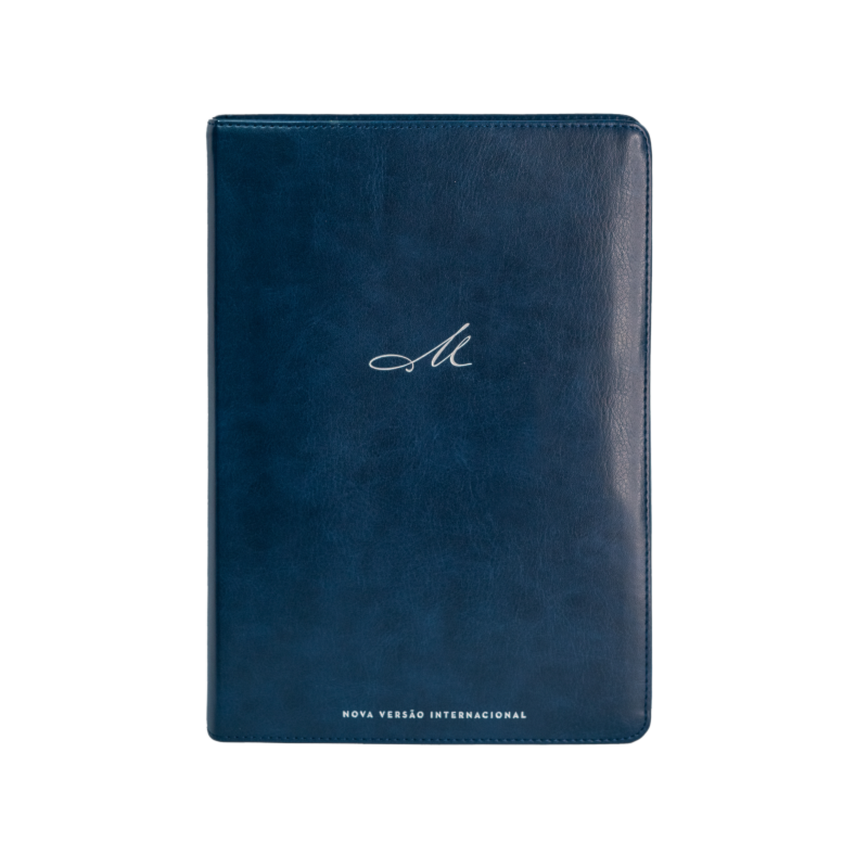 BÍBLIA DE ESTUDO MACARTHUR, NVI, CAPA LUXO AZUL, LEITURA PERFEITA