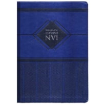 Bíblia de estudo NVI - Capa azul índigo - Capa luxo