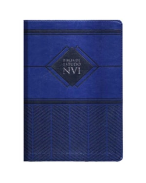 Bíblia de estudo NVI - Capa azul índigo - Capa luxo