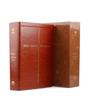 BÍBLIA DE ESTUDO NVT, LETRA REGULAR, COM MAPAS, DICIONÁRIO E CONCORDÂNCIA, CAPA LUXO DE COURO MARROM: CAPA MARROM