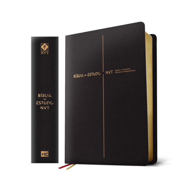 BÍBLIA DE ESTUDO NVT, LETRA REGULAR, COM MAPAS, DICIONÁRIO E CONCORDÂNCIA, CAPA LUXO DE COURO PRETA: CAPA PRETA
