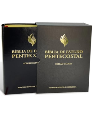 BÍBLIA DE ESTUDO PENTECOSTAL GRANDE LUXO PRETA COURO LEGÍTIMO (EDIÇÃO GLOBAL)