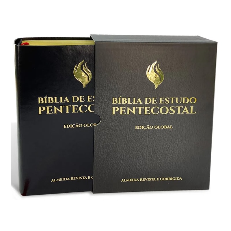 BÍBLIA DE ESTUDO PENTECOSTAL GRANDE LUXO PRETA COURO LEGÍTIMO (EDIÇÃO GLOBAL)