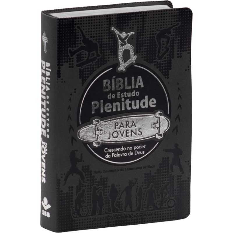 BÍBLIA DE ESTUDO PLENITUDE PARA JOVENS NTLH SBB CAPA EM COURO SINTÉTICO, CINZA ESCURO: NOVA TRADUÇÃO NA LINGUAGEM DE HOJE (NTLH)