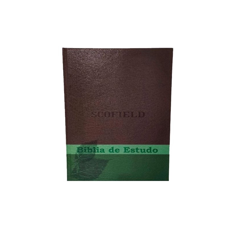 BÍBLIA DE ESTUDO SCOFIELD MARROM COM TARJA VERDE