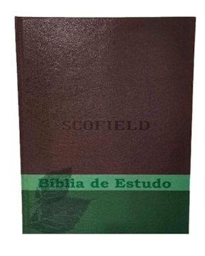 BÍBLIA DE ESTUDO SCOFIELD MARROM COM TARJA VERDE