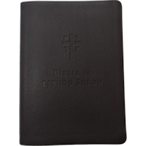 Bíblia de estudo Shedd - couro legítimo marrom
