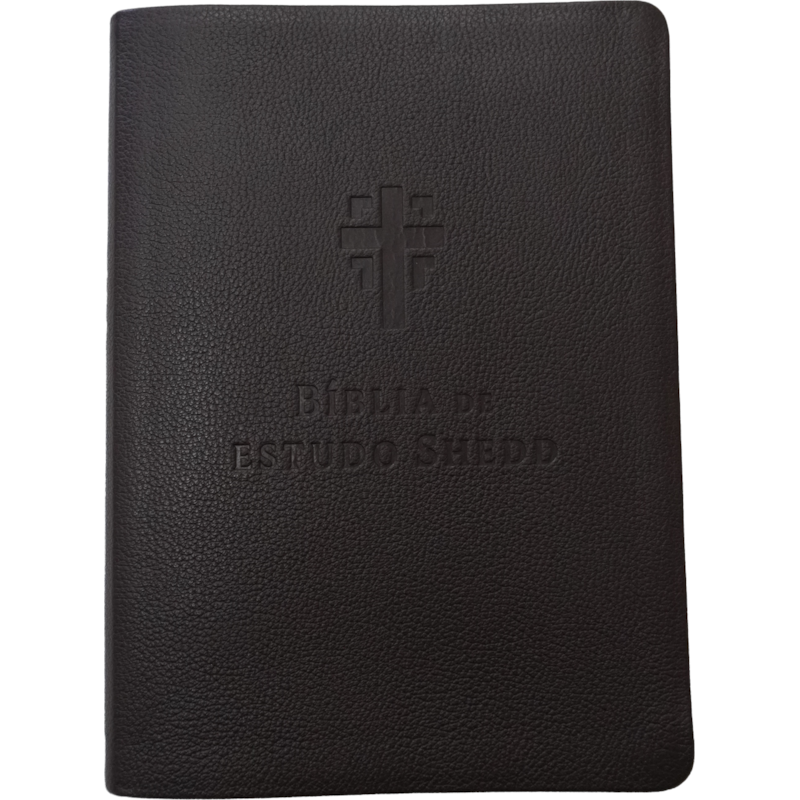 Bíblia de estudo Shedd - couro legítimo marrom