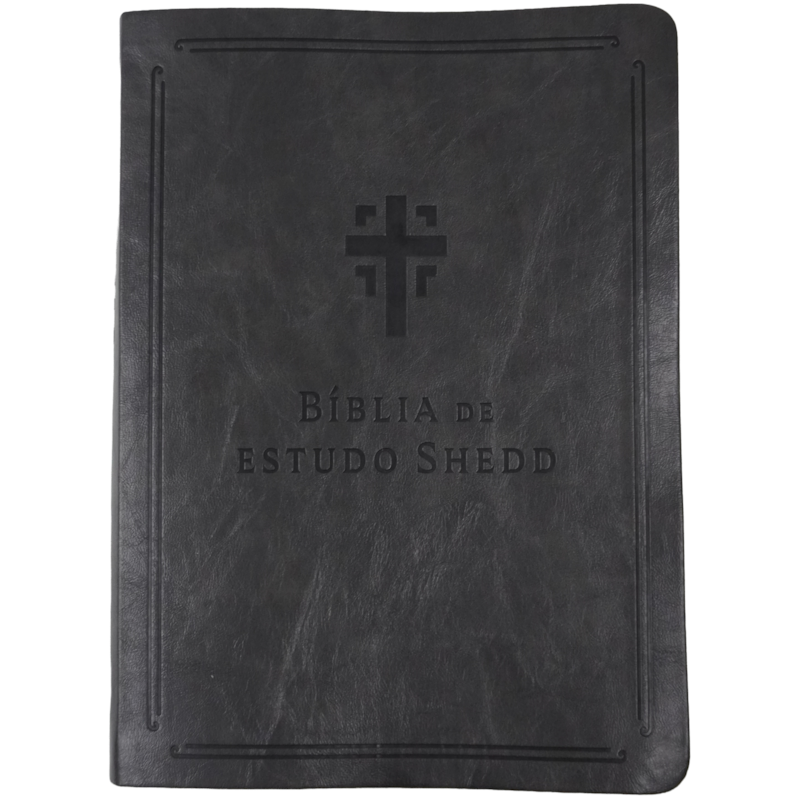 Bíblia de estudo Shedd - couro sintético chumbo