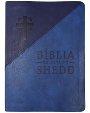 Bíblia de estudo Shedd - couro sintético duotone azul