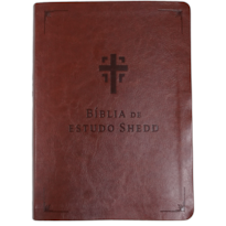 Bíblia de estudo Shedd - couro sintético marrom