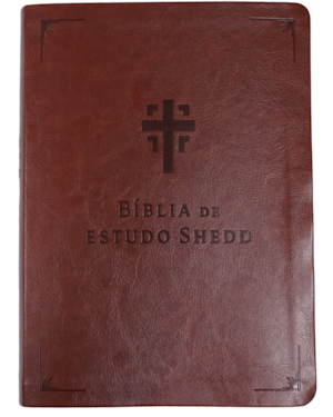 Bíblia de estudo Shedd - couro sintético marrom