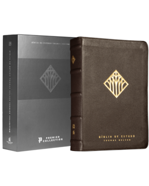 BÍBLIA DE ESTUDO THOMAS NELSON NVI PREMIER COLLECTION, LETRA TRADICIONAL, FONTE LEITURA PERFEITA, COM MAPAS E MAIS DE 50 MIL RECURSOS, CAPA COURO LEGÍTIMO MARROM