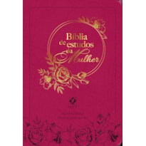 Bíblia de estudos da mulher - Rosa: Com estudos e reflexões de gênesis a apocalipse - Letra Grande