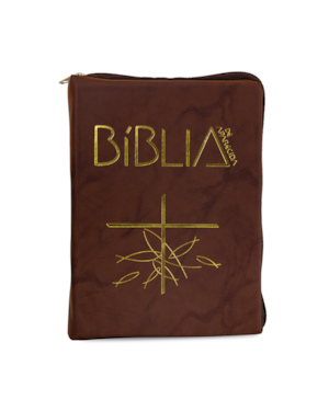 BÍBLIA DEAPARECIDA BOLSO ZÍPER FLEXÍVEL MARROM