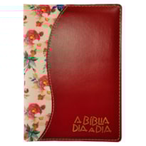 BÍBLIA DIA A DIA 2023 - LUXO - FLORAL AZUL E VERMELHO/VERMELHO
