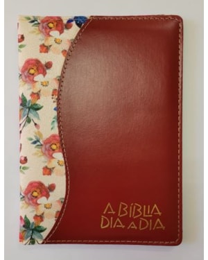 BÍBLIA DIA A DIA 2024 - LUXO - FLORAL AZUL E VERMELHO/VERMELHO