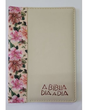 BÍBLIA DIA A DIA 2024 - LUXO - FLORAL ROSA MADEIRA/MARFIM