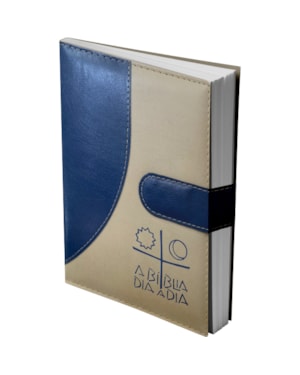BÍBLIA DIA A DIA 2025 - LUXO - AREIA/AZUL (LINGUETA)