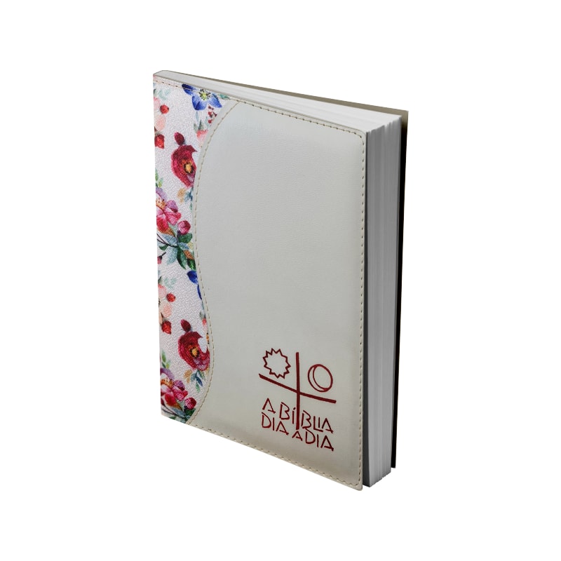 BÍBLIA DIA A DIA 2025 - LUXO - FLORAL/MARFIM