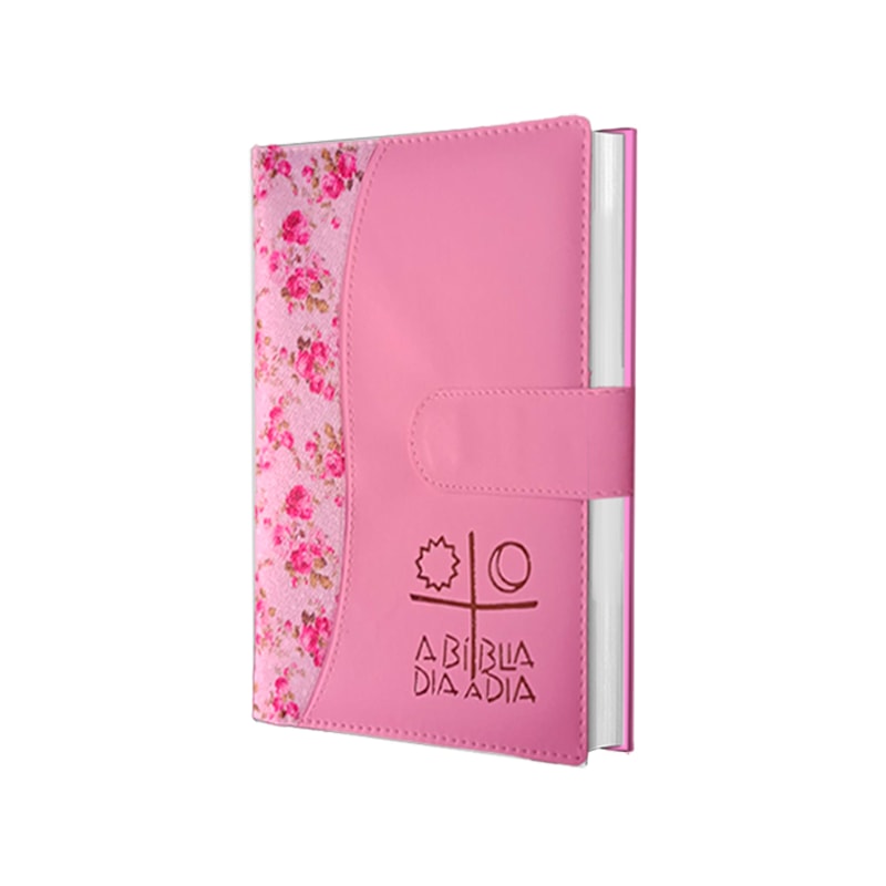 BÍBLIA DIA A DIA 2026 - LUXO - FLORAL/ROSA (LINGUETA)