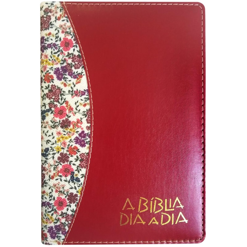 BIBLIA DIA A DIA LUXO FLORES BRILHO/ LISO VINHO