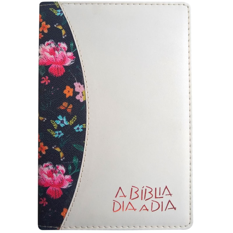 BIBLIA DIA A DIA LUXO FLORES ESCURAS CHEVROUX/MARFIM