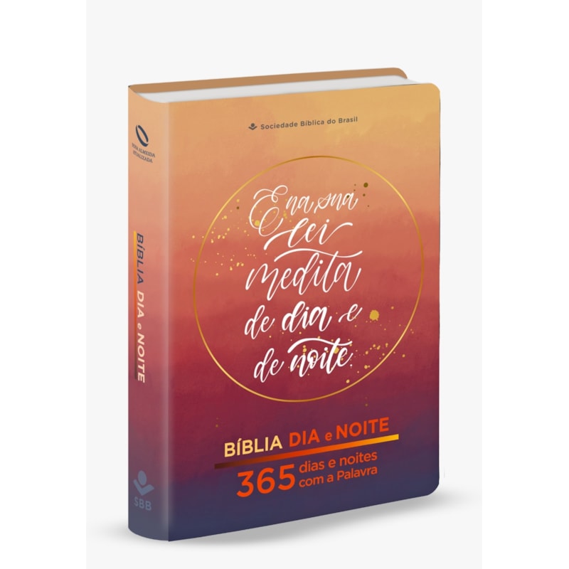 BÍBLIA DIA E NOITE - DEVOCIONAL 365 DIAS NAA, LETRA REGULAR, COM MAPA, CAPA DURA ILUSTRADA: TERRACOTA LETTERING: NOVA ALMEIDA ATUALIZADA (NAA)
