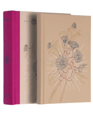 BÍBLIA DIÁRIA NVI, LETRA TRADICIONAL, FONTE LEITURA PERFEITA, CAPA DURA COM TECIDO CORAÇÃO FLORIDO