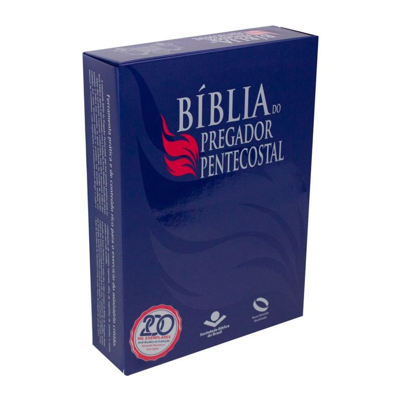 BÍBLIA DO PREGADOR PENTECOSTAL NAA COM ÍNDICE | SBB | BÍBLIA DO PREGADOR PENTECOSTAL - CAPA EM COURO SINTÉTICO, AZUL NOBRE, ÍNDICE: NOVA ALMEIDA ATUALIZADA (NAA)