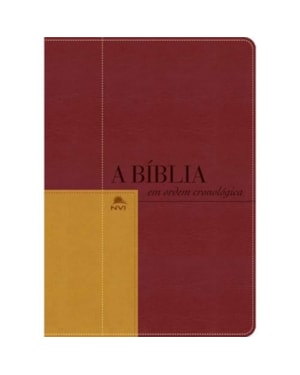 Bíblia em ordem cronológica - NVI - Capa Luxo - Vermelho/mostarda