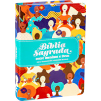 BÍBLIA ENTRE MENINAS E DEUS NTLH, LETRA REGULAR, COM MAPA, CAPA COURO SINTÉTICO ILUSTRADA: DOURADA: NOVA TRADUÇÃO NA LINGUAGEM DE HOJE (NTLH)