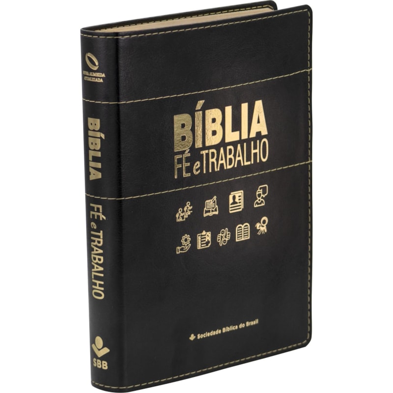 BÍBLIA FÉ E TRABALHO NAA, LETRA REGULAR, COM MAPA, CAPA COURO SINTÉTICO PRETA: NOVA ALMEIDA ATUALIZADA (NAA)