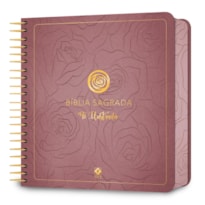 BÍBLIA FÉ ILUSTRADA NVT, JOURNALING PARA MULHER, LETRA REGULAR, COM ESPAÇO PARA ANOTAÇÃO, CAPA DURA ROSA