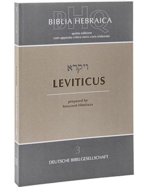 BIBLIA HEBRAICA QUINTA (BHQ) - 3 LEVITICUS