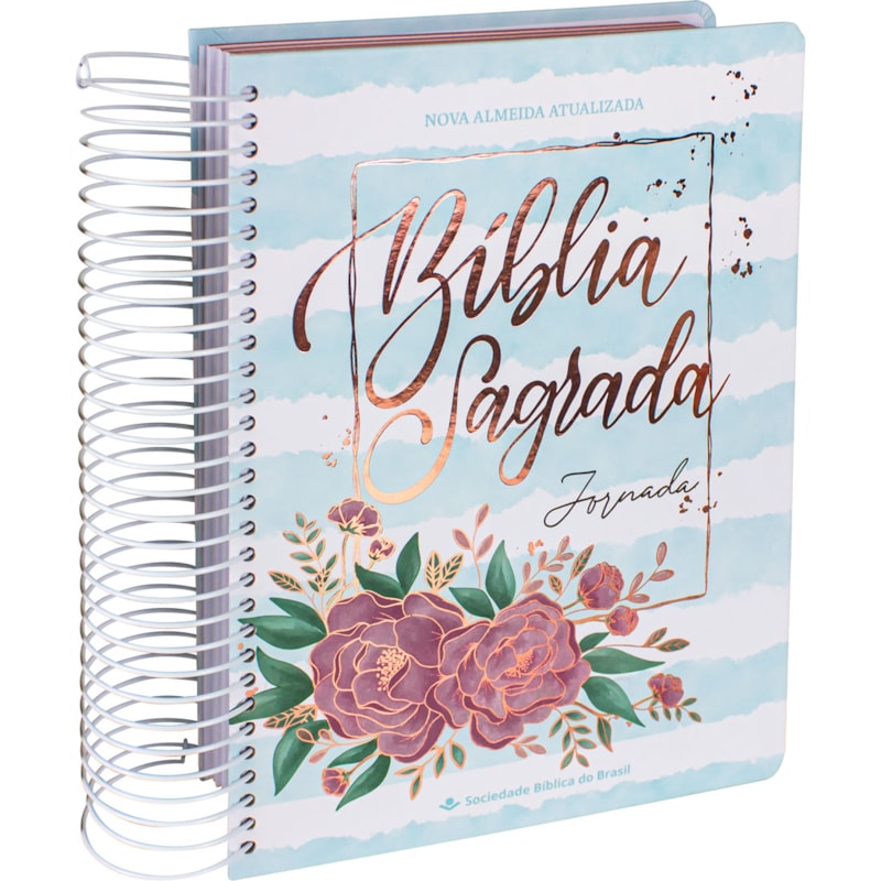 BÍBLIA JORNADA - CAPA ESPIRAL, IMPRESSA AQUARELA AZUL: NOVA ALMEIDA ATUALIZADA (NAA)