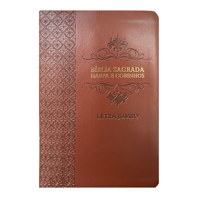 BÍBLIA JUMBO ARC FULL COLOR CAPA PU LUXO C/ HARPA - ARABESCO BORDÔ