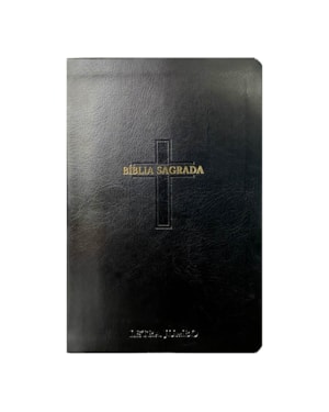 BÍBLIA JUMBO ARC FULL COLOR CAPA PU LUXO C/ HARPA - CRUZ PRETA