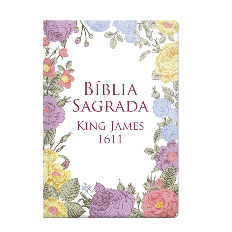 BÍBLIA KING JAMES 1611 - CAPA SEMI LUXO FLORES COLORIDAS