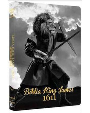 BÍBLIA KING JAMES 1611 ULTRA FINA LETTERING BIBLE - LETRA NORMAL - CAPA LEÃO GUERREIRO