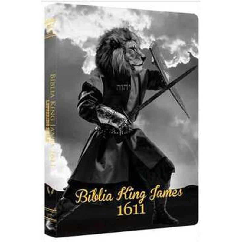 BÍBLIA KING JAMES 1611 ULTRA FINA LETTERING BIBLE - LETRA NORMAL - CAPA LEÃO GUERREIRO