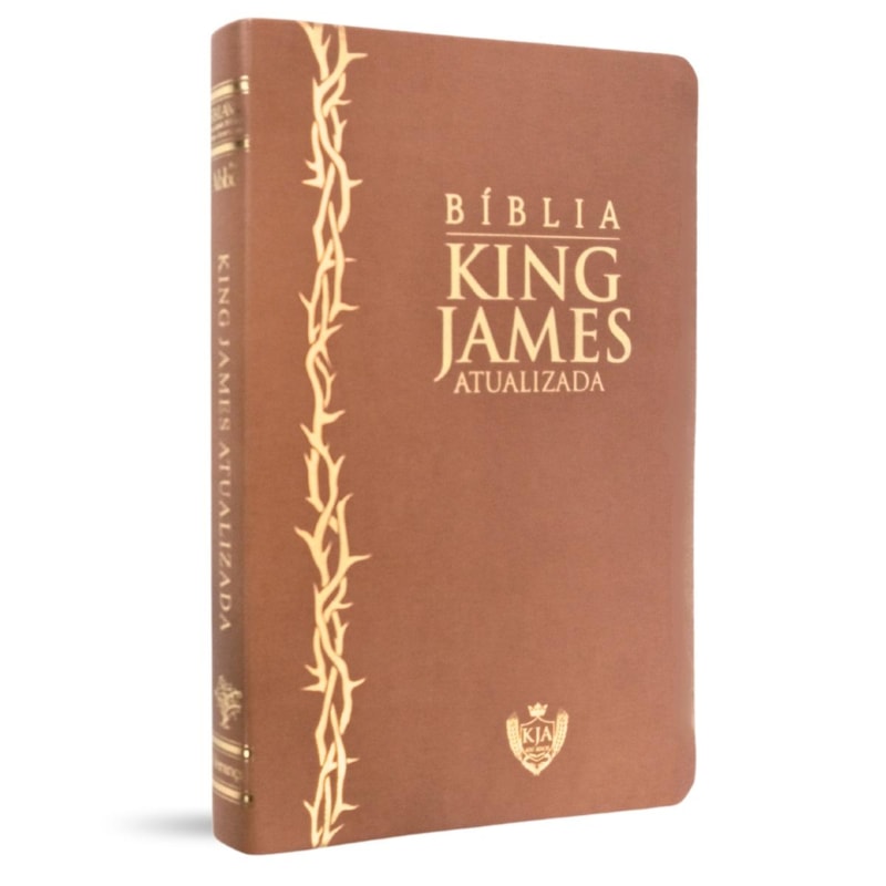 BÍBLIA KJA SLIM CAPA LUXO CARAMELO