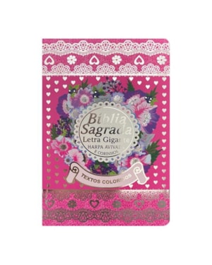 BÍBLIA L. GIGANTE LAMINADA PPM FULL COLOR C/ HARPA - PINK