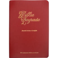 BÍBLIA LINHA OURO, LETRA GIGANTE, CAPA SINTÉTICA VERMELHA, EDIÇÃO COM LETRAS VERMELHAS