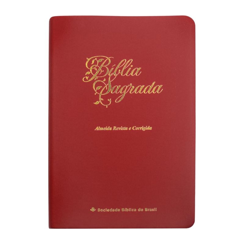 BÍBLIA LINHA OURO, LETRA GIGANTE, CAPA SINTÉTICA VERMELHA, EDIÇÃO COM LETRAS VERMELHAS