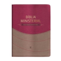 Bíblia Ministerial - NVI - Capa Duotone - Marrom claro e vermelho