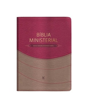 Bíblia Ministerial - NVI - Capa Duotone - Marrom claro e vermelho