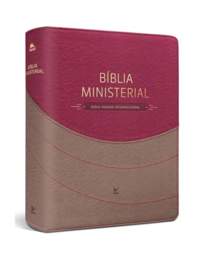 BÍBLIA MINISTERIAL NVI - CAPA DUOTONE MARROM CLARO E VERMELHO COM ÍNDICE